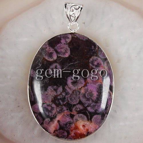 Coral Fossil Pendant Nipomo purple
