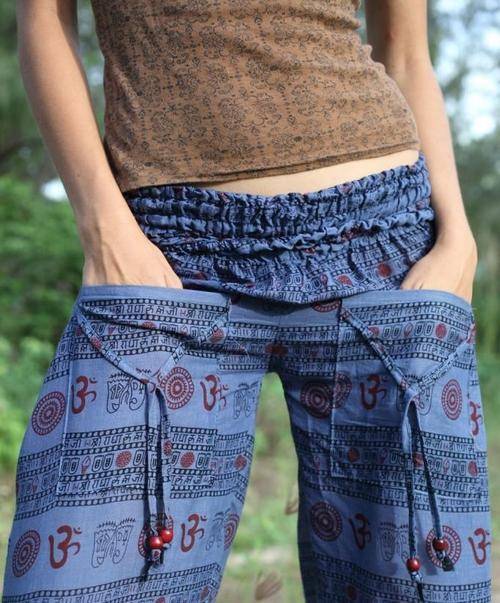 Indian  Aum Print Aladdin style trousers