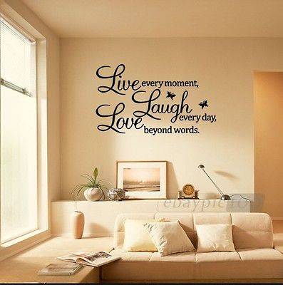Sweet PVC LIVE LAUGH LOVE Letters Removable Room Art Mural Wall Sticker