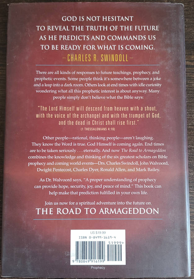The Road to Armageddon by Charles R. Swindoll, John F. Walvoord & J. Dwight Pentecost - HARD COVER