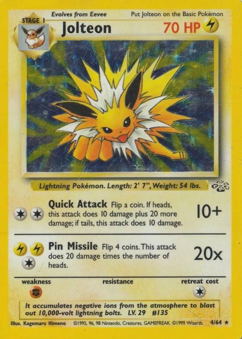 Pokemon Trading Card - Jolteon - Holo - Jungle (4/64)