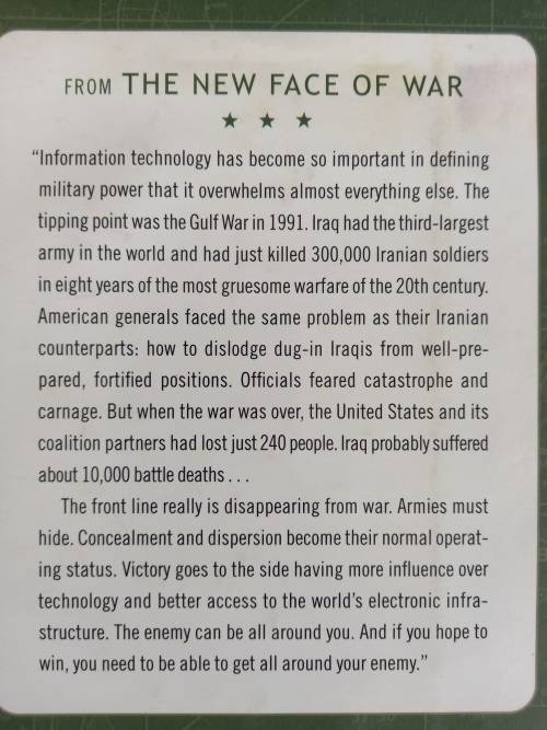 The New Face of War: How War Will Be Fought in the 21st Century