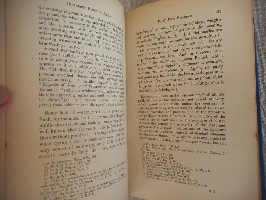 Powell`s Principles and Practice of the Law of Evidence - 10th edition - William Blake Odgers - 1921