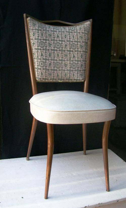 RETRO FAUX BOIS PAINTED CHAIR