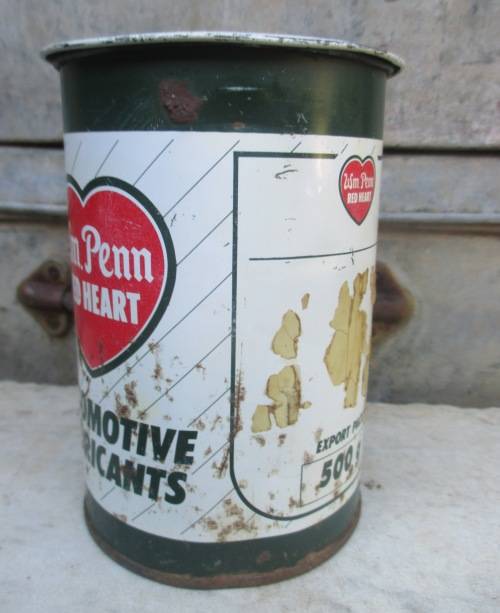 WM. PENN RED HEART GREASE TIN