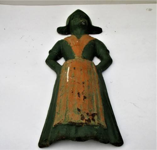VINTAGE CAST IRON DUTCH GIRL DOOR STOPPER