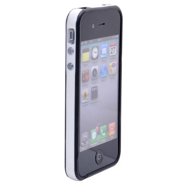 TPU Bumper Case for Apple iPhone 4/ iPhone 4S (Black/White)