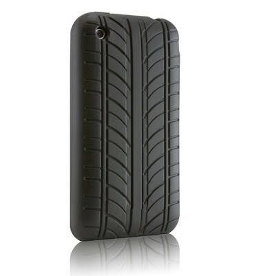 Car Tyre Pattern Silicone case for iPhone 3G & 3GS (Black)
