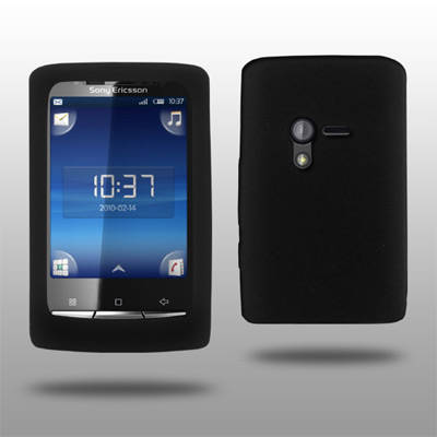 Silicone Cover for Sony Ericsson X10 Mini (Black)