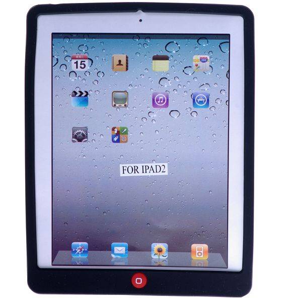 Strong Silicone Case For Apple iPad 2 (Black)