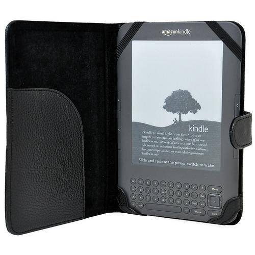 Black Flip Case for Amazon Kindle 3 + Screen Protector  (For 3G & Wifi Versions)