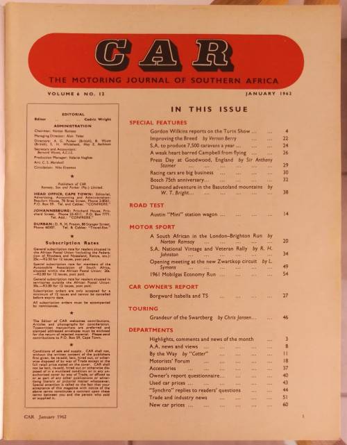 CAR Magazine January 1962