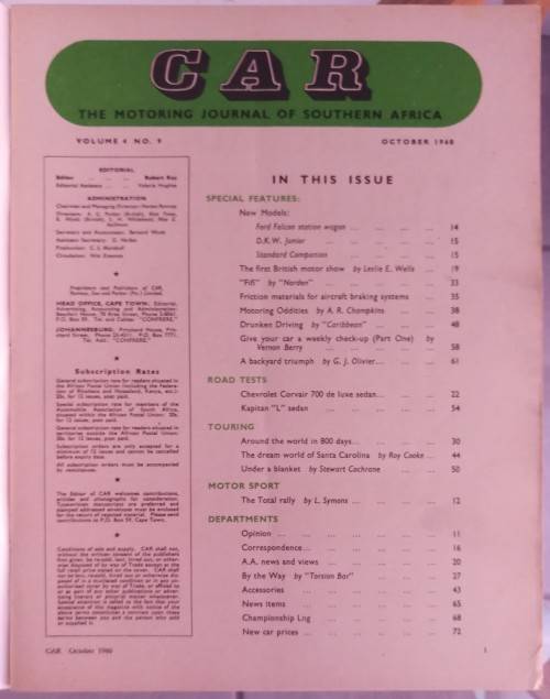 CAR Magazine October 1960
