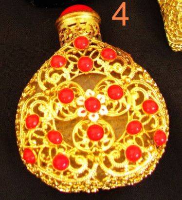 4 Perfume Bottles! Ornate Designs!