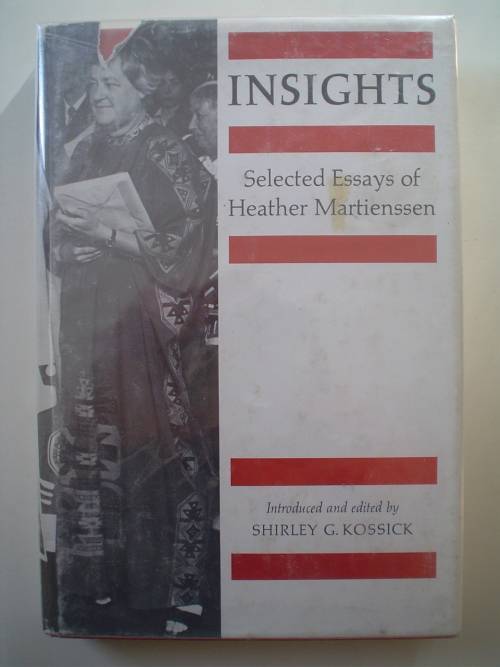 Insights: seleceted essays of HEATHER MARTIENSSEN. Ed. Shirley Kossick. Includes essay on IRMA STERN