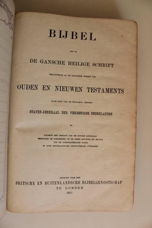 1917 Staten Generaal Bijbel in baie mooi toestand - Bybel Bible