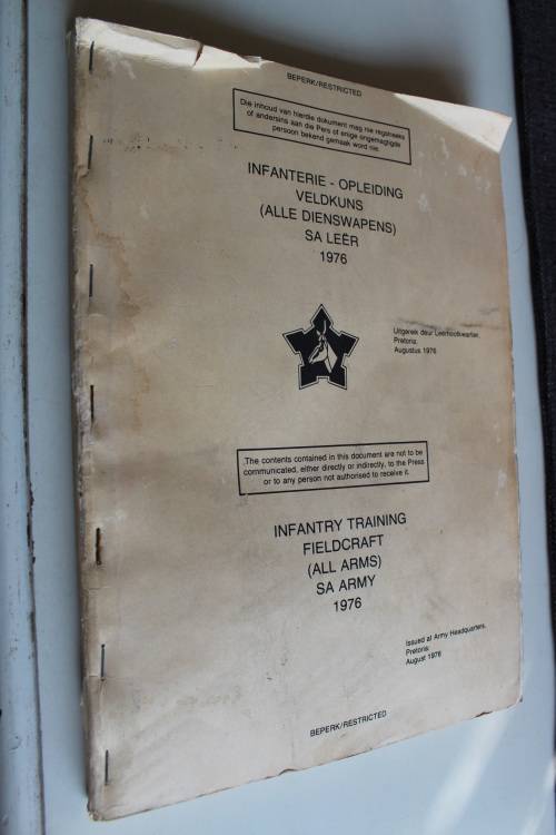 1976 Infantry training fieldcraft (all arms SA Army) Infanterie opleiding veldkuns