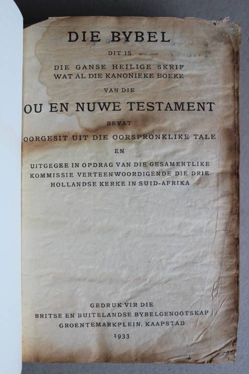 1933 Bybel - Eerste Afrikaanse uitgawe