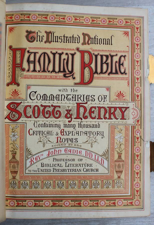 1851 - Illustrated National Holy Bible with Commentaries of Scott & Henry