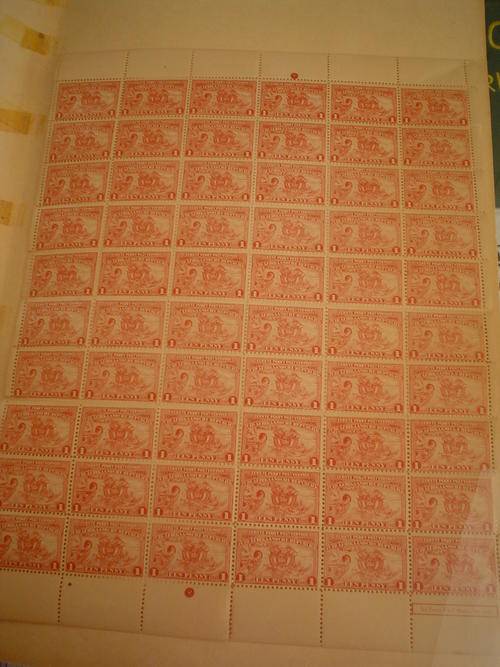 Sheet of 60 Een Penny 1895 postvervoer stamps