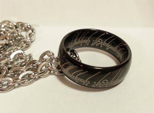 Goth Lord of the Rings The One Ring Black Tungsten Pendant or Ring