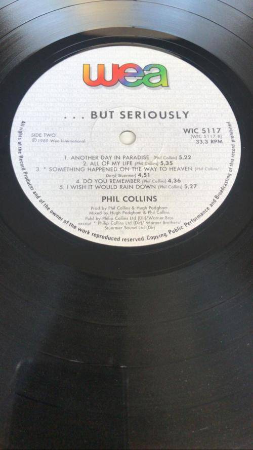 PHIL COLLINS - ... BUT SERIOUSLY (LP) SA PRESS 1989 WEA RECORDS