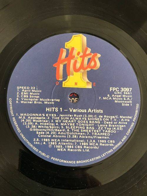 NO. 1 HITS 1985 ~ Various Original Artists (LP)  SA PRESS 1985 WEA RECORDS VG+