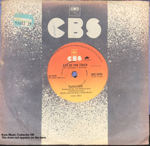 SURVIVOR - EYE OF THE TIGER (`ROCKY III` MOVIE THEME TUNE) (7 SINGLE 45) SA PRESS 1982