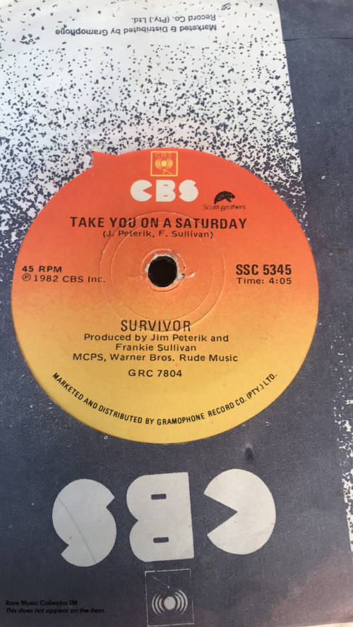 SURVIVOR - EYE OF THE TIGER (`ROCKY III` MOVIE THEME TUNE) (7 SINGLE 45) SA PRESS 1982