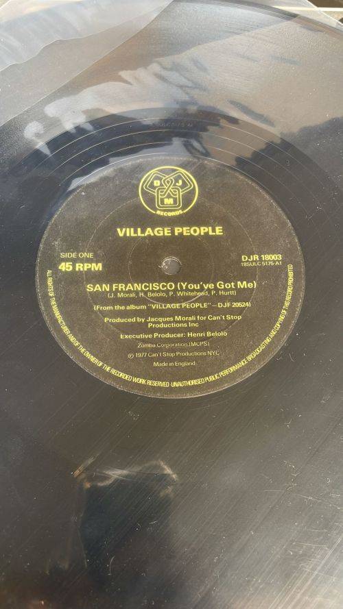VILLAGE PEOPLE - SAN FRANCISCO / MACHO MAN 12` SINGLE (LP) UK PRESS 1978