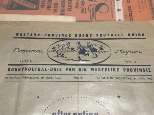 1962 RARE SOUTHERN UNIVERSITIES vs BRITISH LIONS RUGBY PROGRAMME 6 JUNE 1962