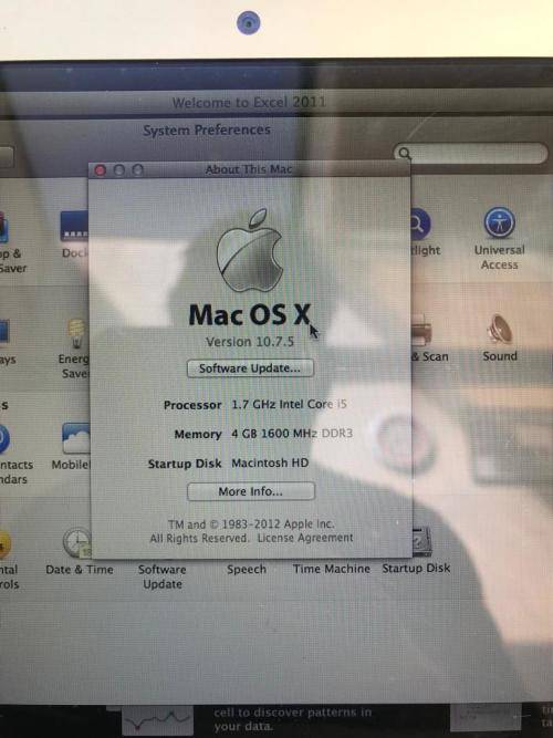 MACBOOK AIR 11` 1,7GHZ (2013) FOR PARTS OR REPAIR