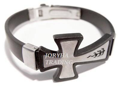 SPECIAL LISTING -  S/S RUBBER GENT'S BRACELET