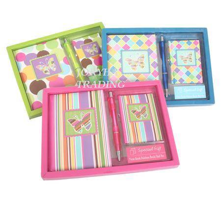 NOTES STATIONERY SET 24x18cm ASSTD BUTTERLFY