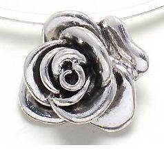 Quality Chanel Inspired Rose Pendant on Silver Chain with Earrings!