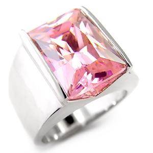 Just Arrived! Gorgeous Pink Topaz CZ Ring in Sleek Silver Finish Size 6