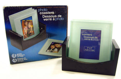 Photo Glass Coasters - Set of 4 in stand