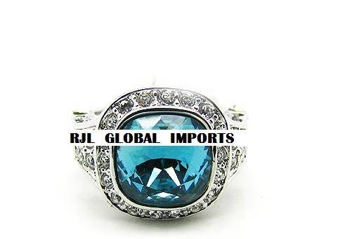 "NEW! GLAMOUR GIRL RANGE"  -  Aquamarine Crystal Ring in Size 6, 7 & 8 Only