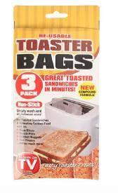 RE-USABLE TOASTED SANDWICH BAGS
