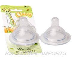 FEEDING BOTTLE TEATS - WIDE NECK- 2 PACK