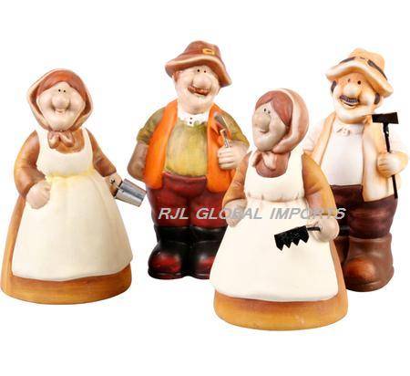 ORN CERAMIC FARMER AND HIS WIFE