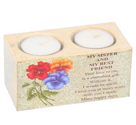 CANDLE HOLDER CERAMIC -T-LIGHT  MESSAGE