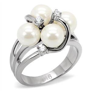 CLASSIC WHITE PEARL COCKTAIL RING - SIZE 7