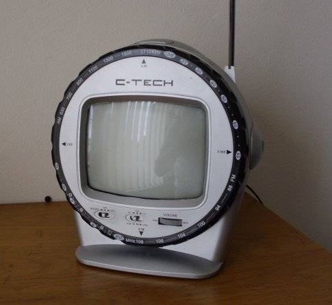 Small portable black and white tv