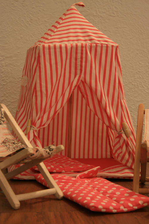 Barbie tent and camping accessories