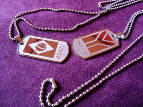 2010 SOCCER FEVER: Stainless Steel, Collectors DOG CHAINS