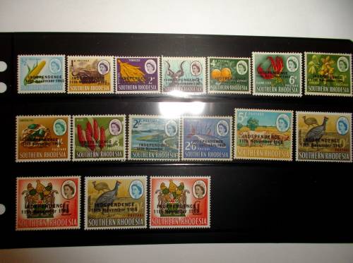 Rhodesia 1966. "Indepedence overprints" on Southern Rhodesia stamps. MNH