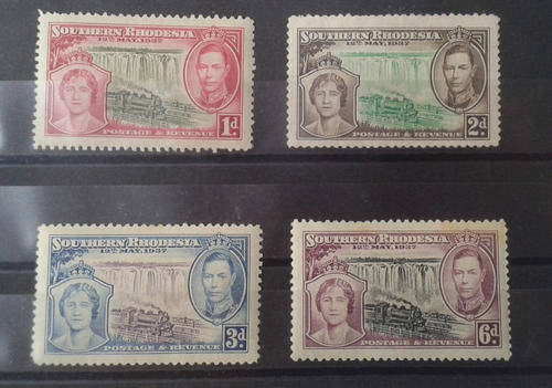 Southern Rhodesia 1937 KG VI coronation. Fine mint set. SACC 38-41