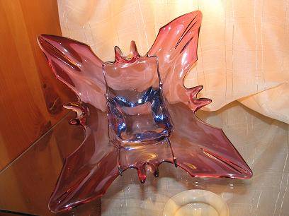 STUNNING PINK WITH BLUE MURANO BOWL