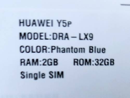 Huawei Y5p New *open box*